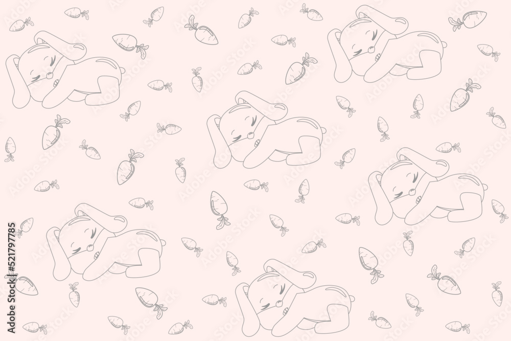 Cute sleeping banny. Funny background of a sleeping rabbit. Banny's Baby Cute sleeping banny. Funny background of a sleeping rabbit. Banny's Baby