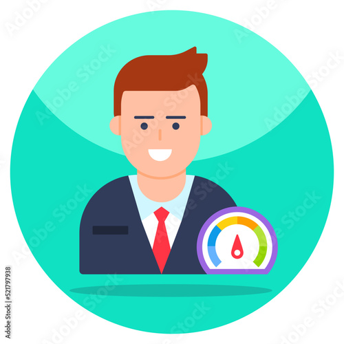 Unique design icon of efficient person 
