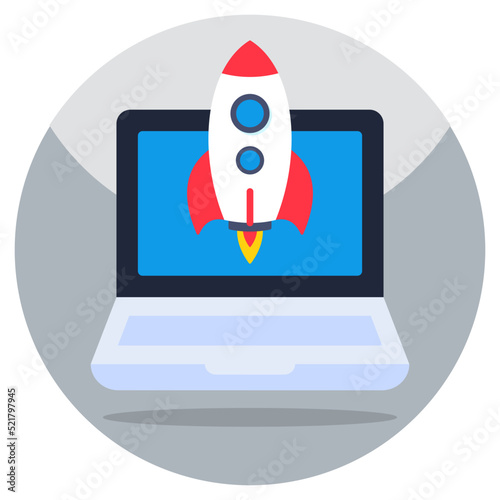 Editable design icon of system launch 