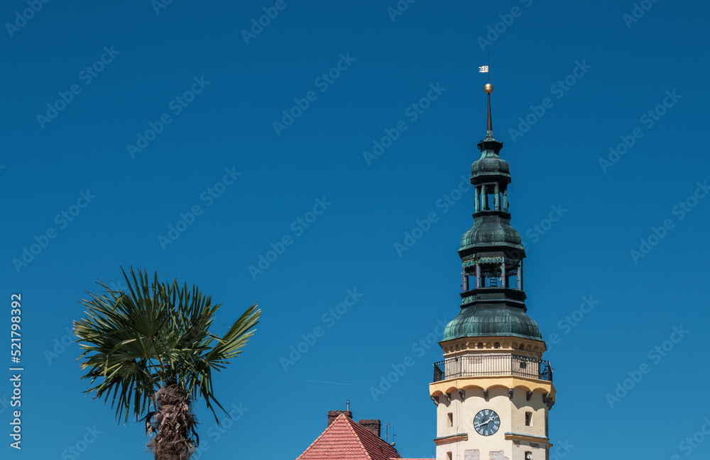 Town hall tower in a small town Otmuchów in southern Poland Town hall tower in a small town Otmuchów in southern Poland