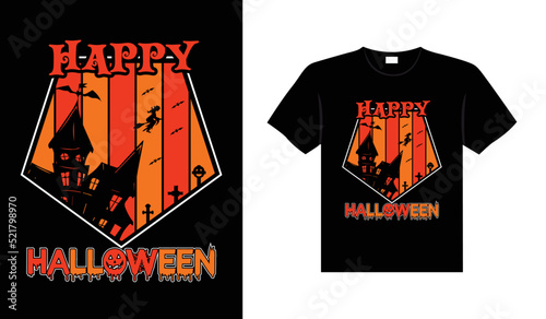 Halloween horror vintage t-shirt design, scary print template vector graphics, high-quality typography illustration shirt design
