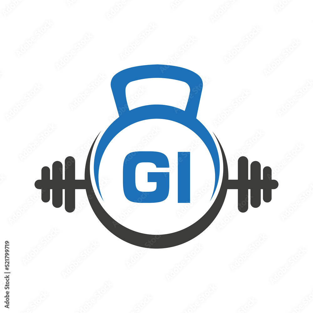 Letter GI Fitness Gym Logo Concept. Fitness Logo Symbol Vector Template Letter GI Fitness Gym Logo Concept. Fitness Logo Symbol Vector Template