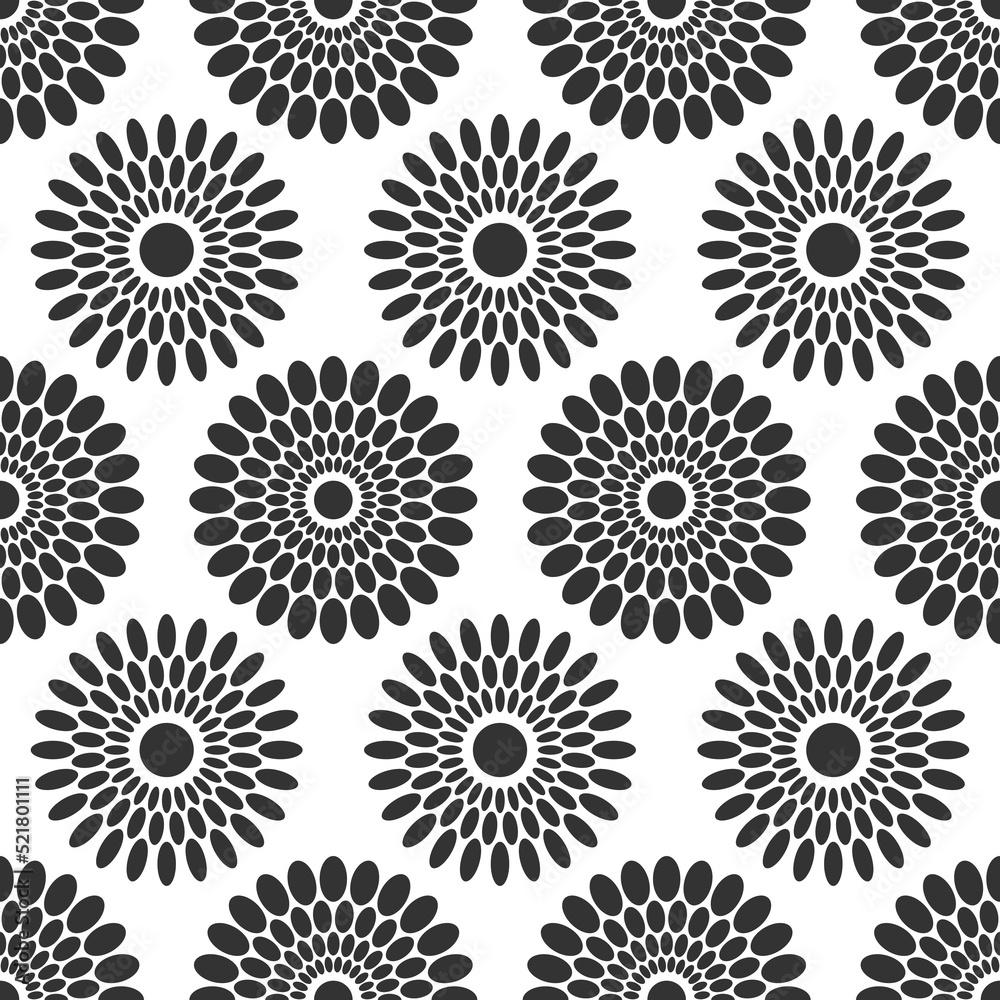 Seamless fashion vector pattern with circles, round shapes.