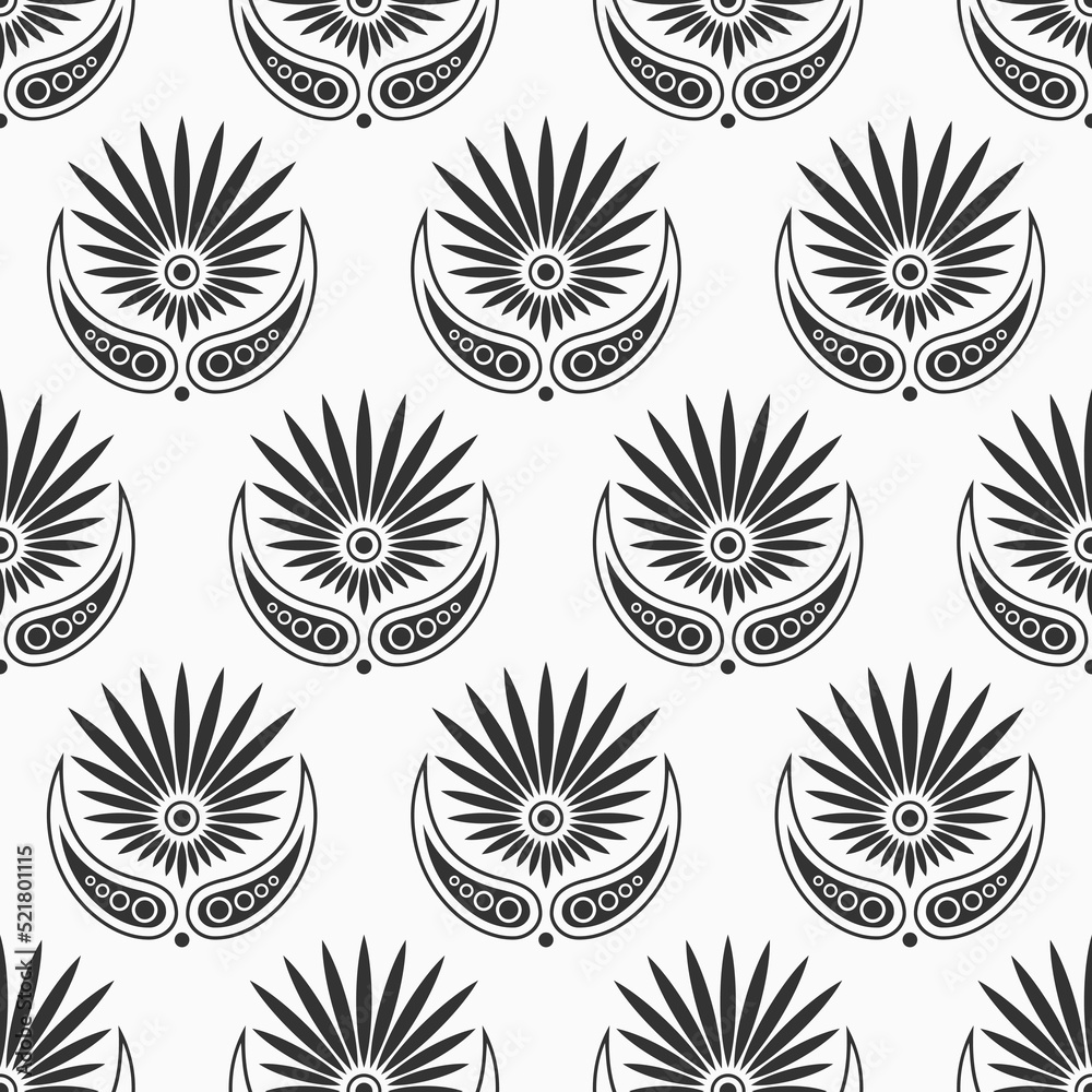 Seamless vector pattern. Abstract floral decorative geometric pattern.