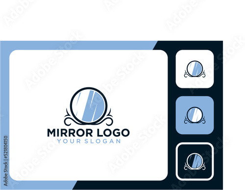 mirror logo design with decoration