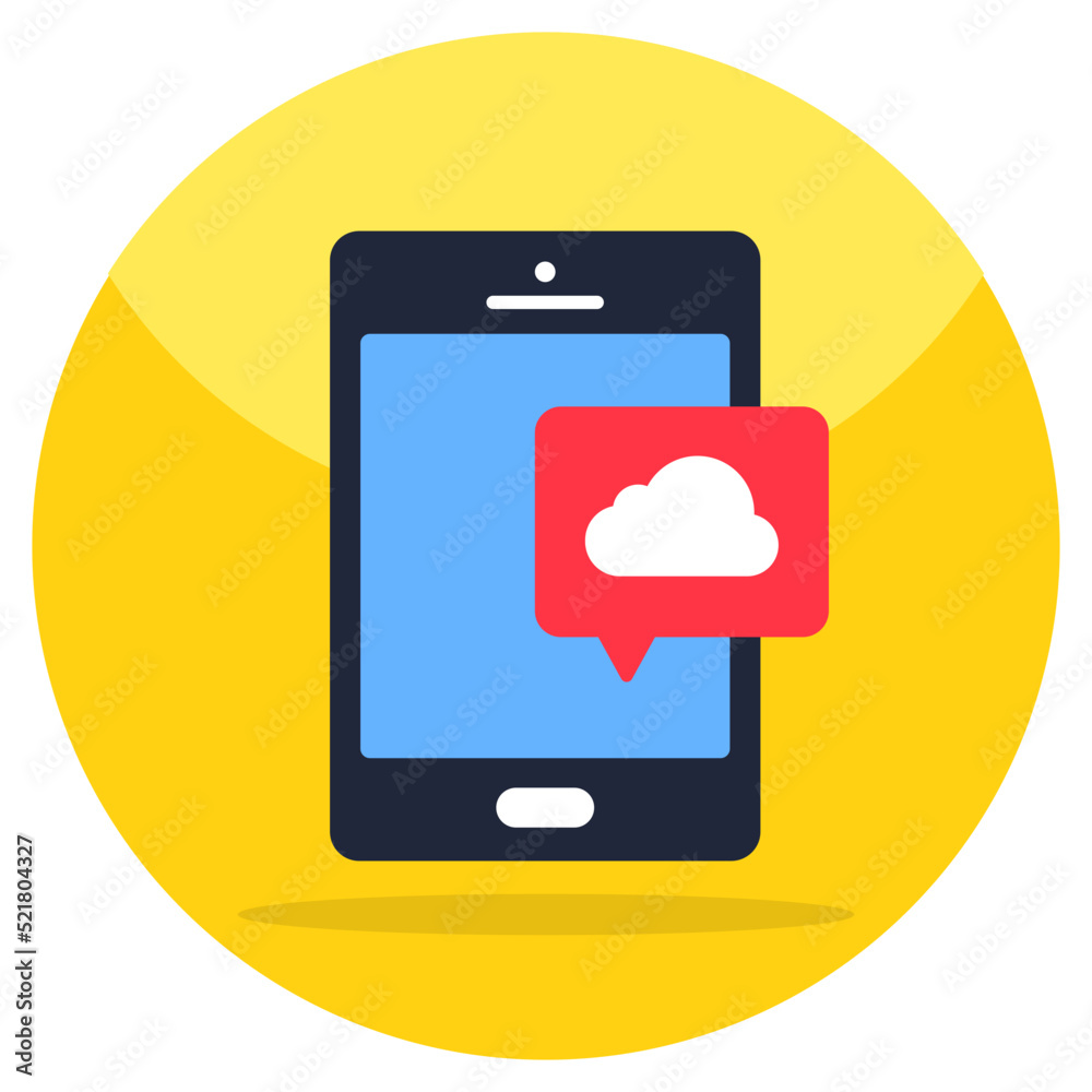 Flat design icon of mobile chat Flat design icon of mobile chat
