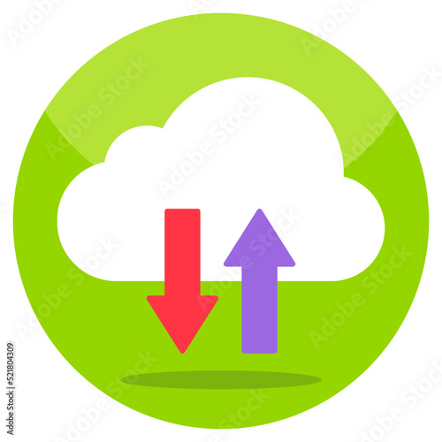 Premium download icon of cloud data transfer 