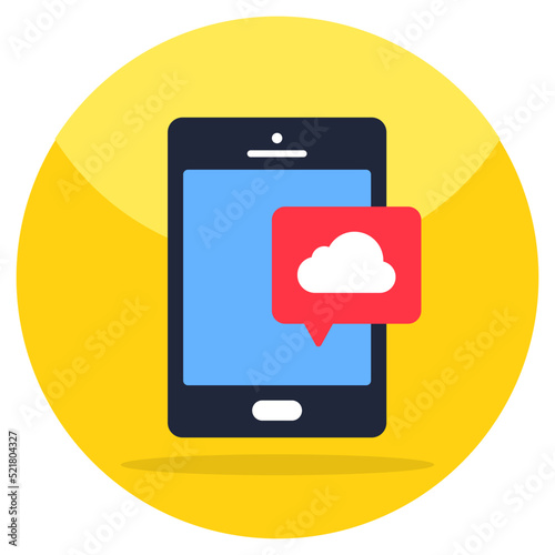 Flat design icon of mobile chat 