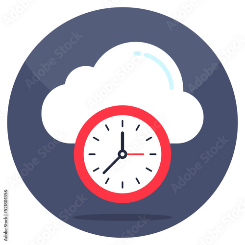 Editable design icon of cloud history 