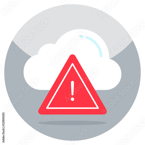 A colored design icon of cloud error 