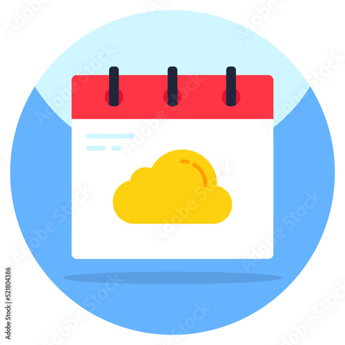 Conception design icon of cloud calendar 