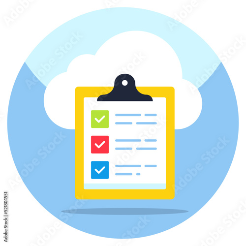 Colored design icon of cloud list