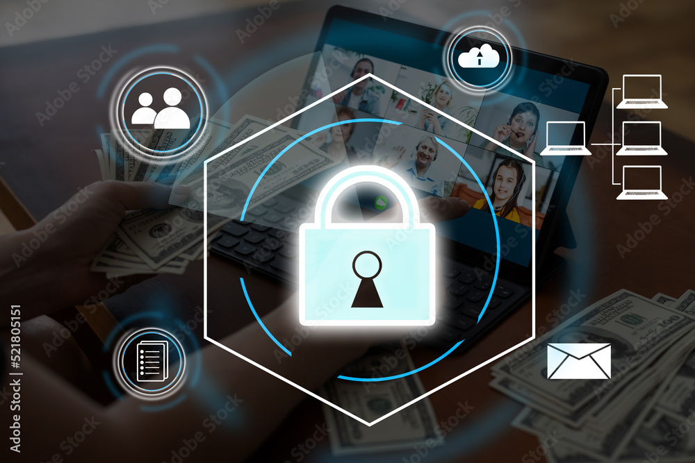 cybersecurity concept Global network security technology, business people protect personal information. Encryption with a key icon on the virtual interface cybersecurity concept Global network security technology, business people protect personal information. Encryption with a key icon on the virtual interface