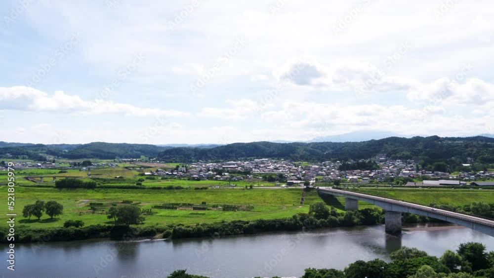 《岩手県》平泉の街並みの空撮 (中尊寺・毛越寺) 《岩手県》平泉の街並みの空撮 (中尊寺・毛越寺)