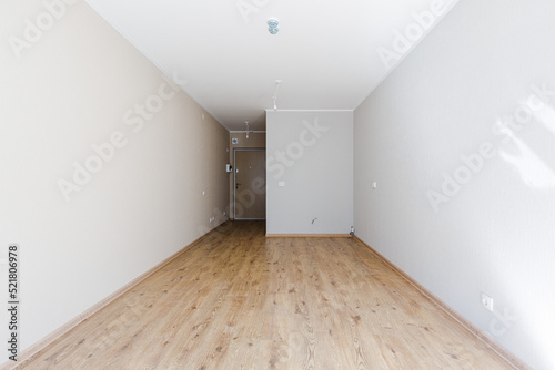 Empty room with finishing without furniture in a new house