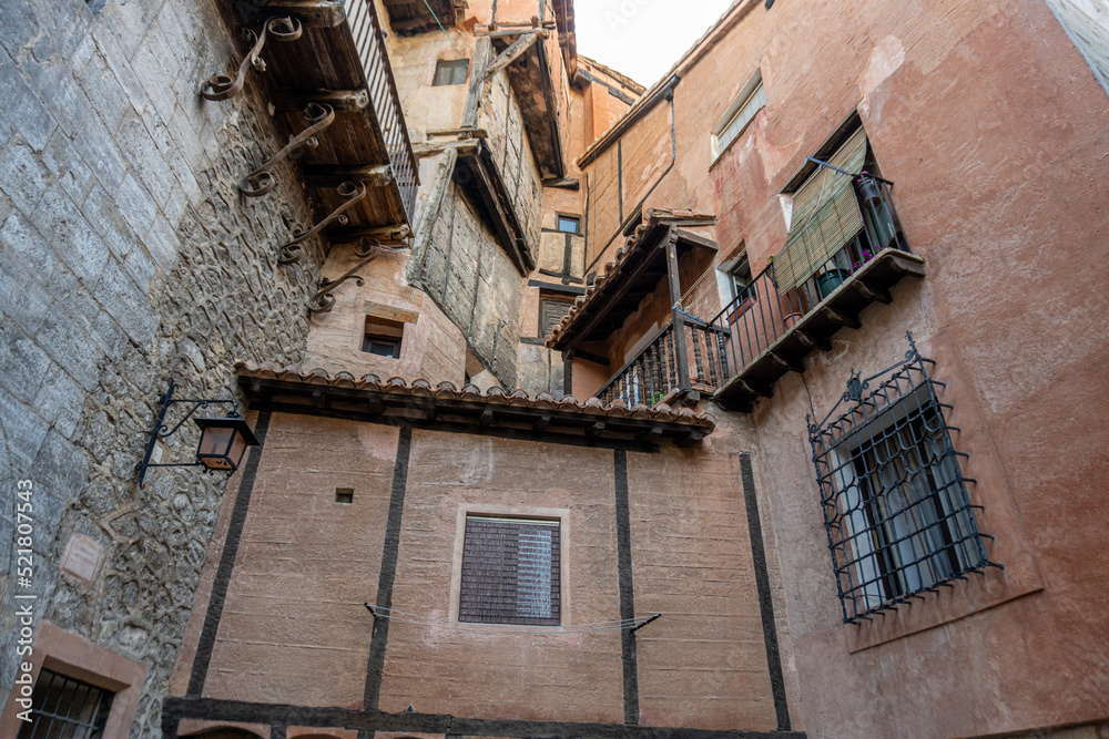 Streets, houses and details of Albarracín, Teruel (Spain)