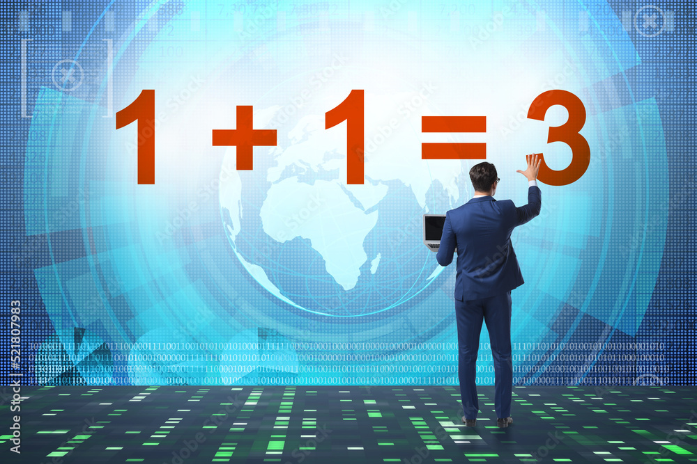 Businessman in synergy business concept Businessman in synergy business concept