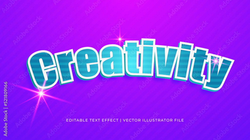 Creative creativity editable text effect design template. Editable Vector Text Effect For Branding, Mockup, Social Media Banner, Cover, Book, Games, Title