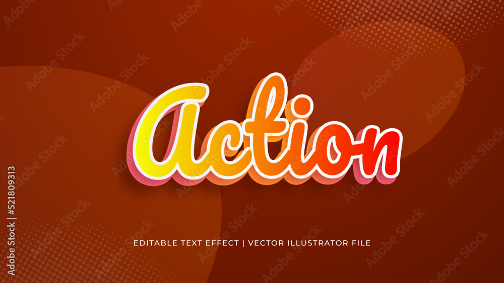 Creative action editable text effect design template. Editable Vector Text Effect For Branding, Mockup, Social Media Banner, Cover, Book, Games, Title