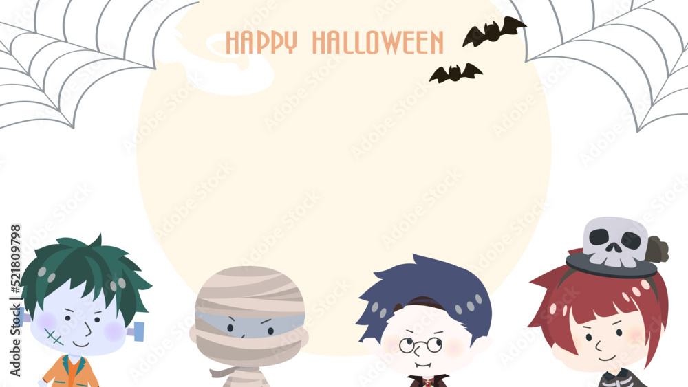 Fototapeta premium 動画サイズのハロウィン背景イラスト