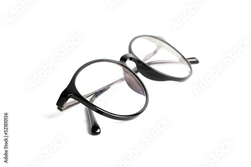 round black glasses isolated