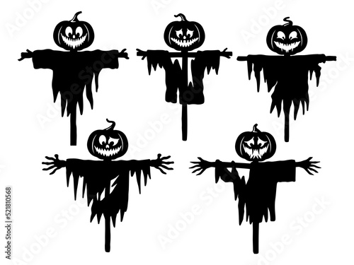 Halloween Scarecrow Silhouette Illustration