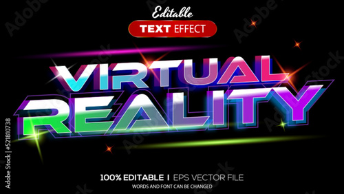 3D virtual reality text effect - Editable text effect