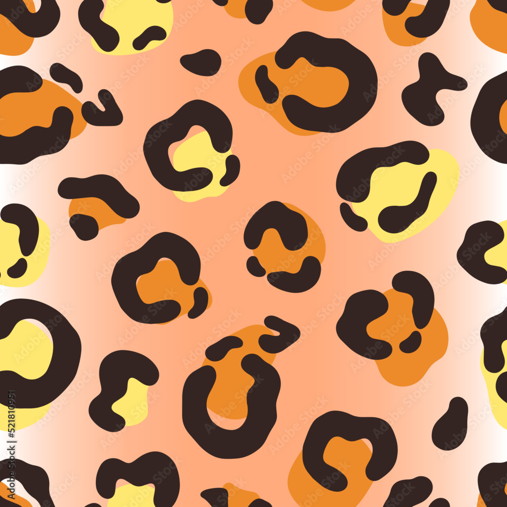 Leopard abstract print, vector seamless pattern, hand drawn