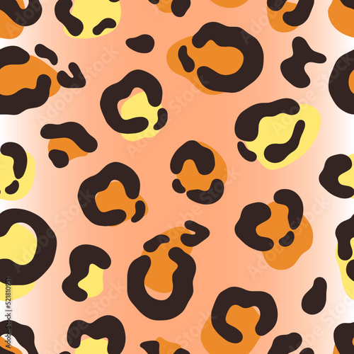 Leopard abstract print, vector seamless pattern, hand drawn