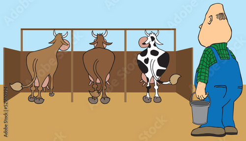 Cartoon Dairy Farmer