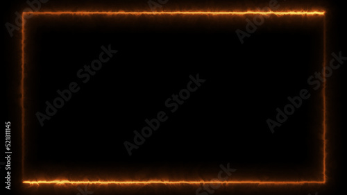 loop neon rectangle frame border, abstract graphic futuristic glow illumination effect, electric fluorescent element modern light technology animation in colorful blaze flame disco party shiny footage
