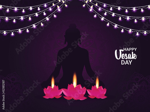 Happy vesak day celebration design concept