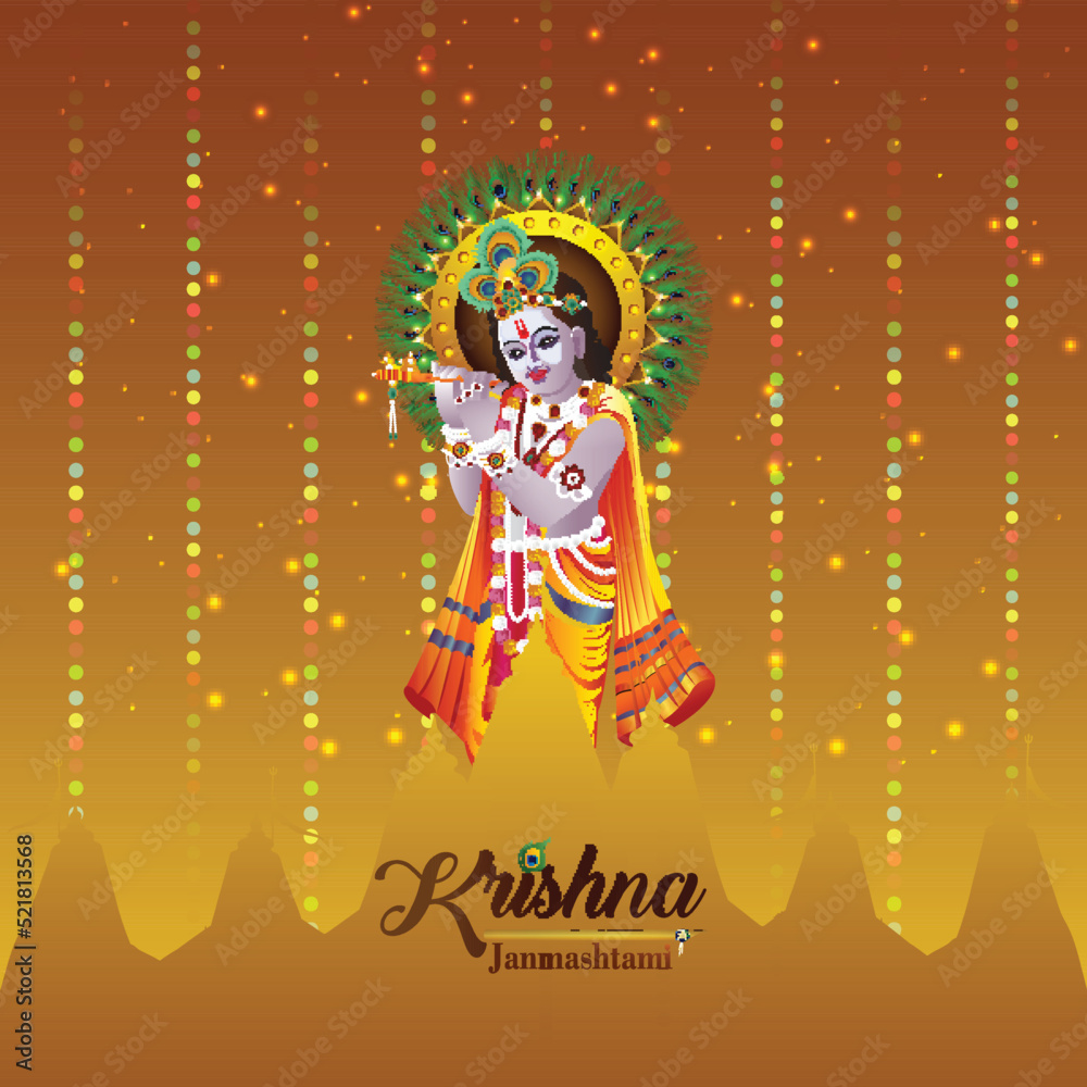 Happy krishna janmashtami celebration card
