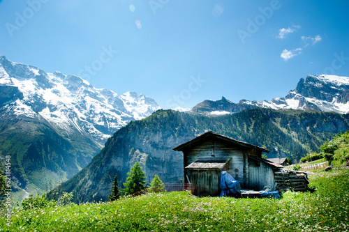 Obraz na płótnie mountain hut in the mountains
