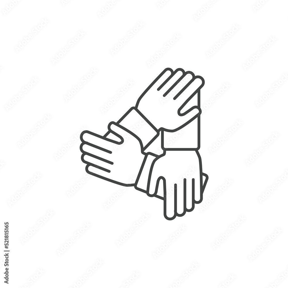three hands support icons  symbol vector elements for infographic web