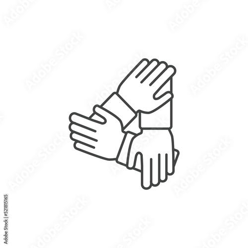 three hands support icons  symbol vector elements for infographic web