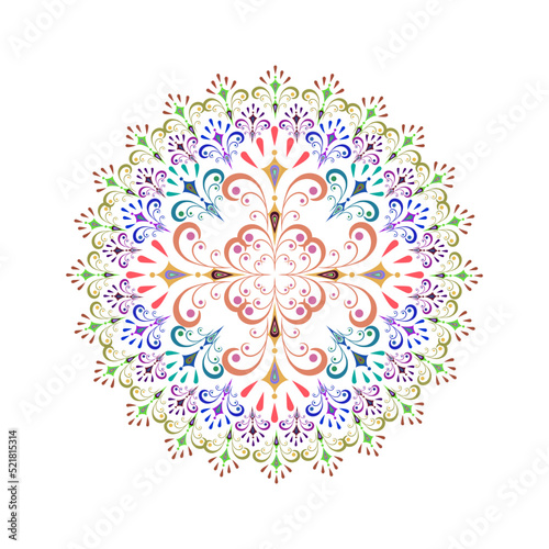 Mandala symbol for magic on white background