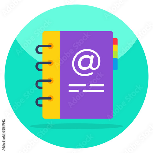 Trendy vector design of contact book 
