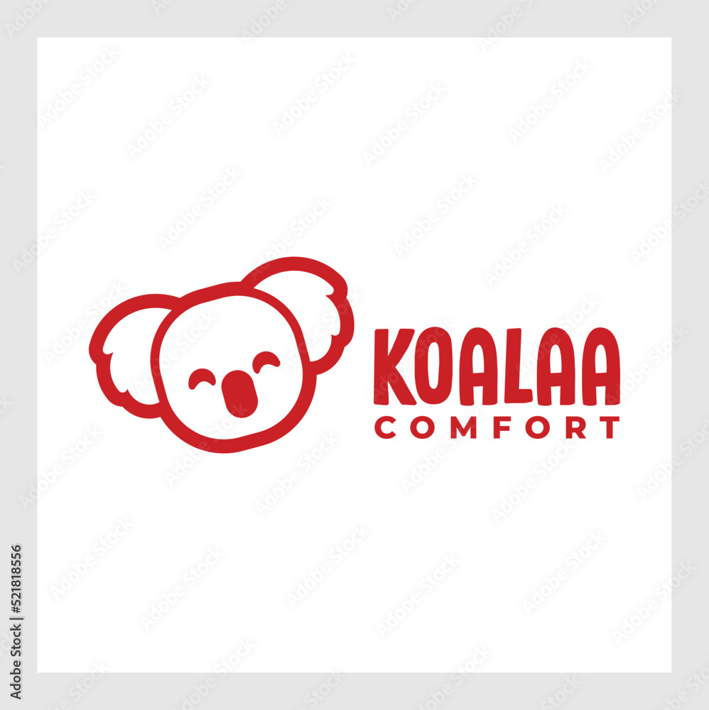 Obraz premium Koala logo ilustration vector template
