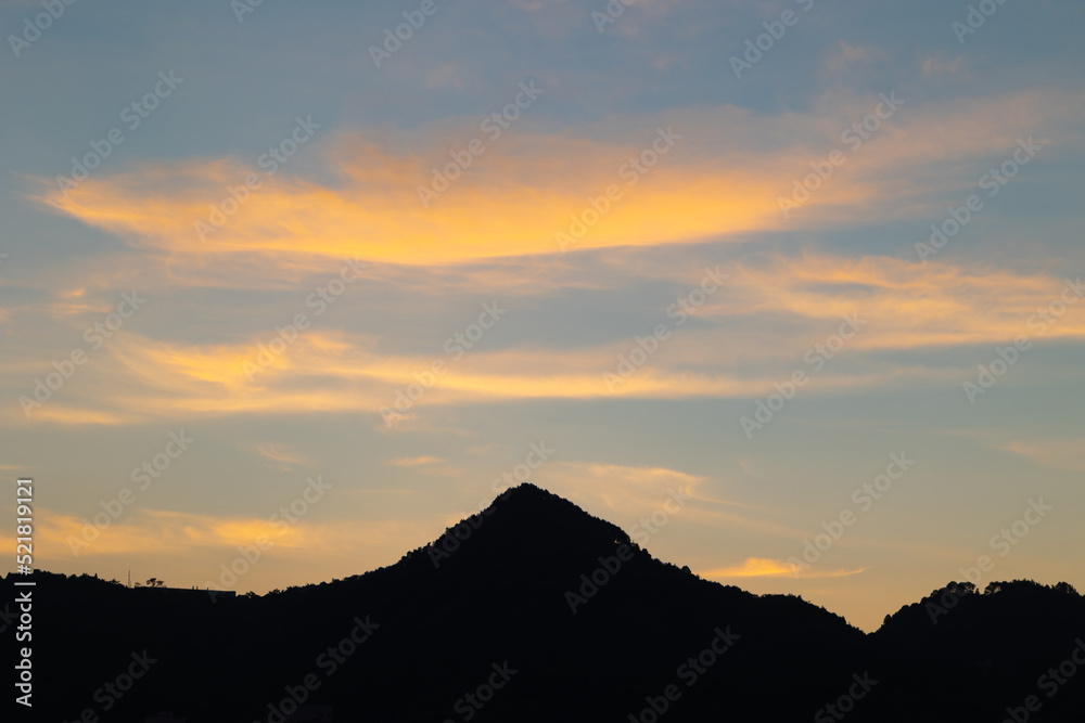 sunset over the mountains