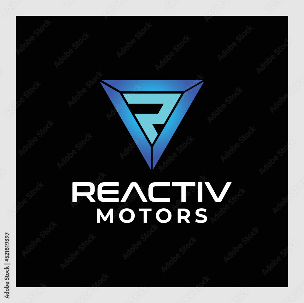 technology concept letter R logo design