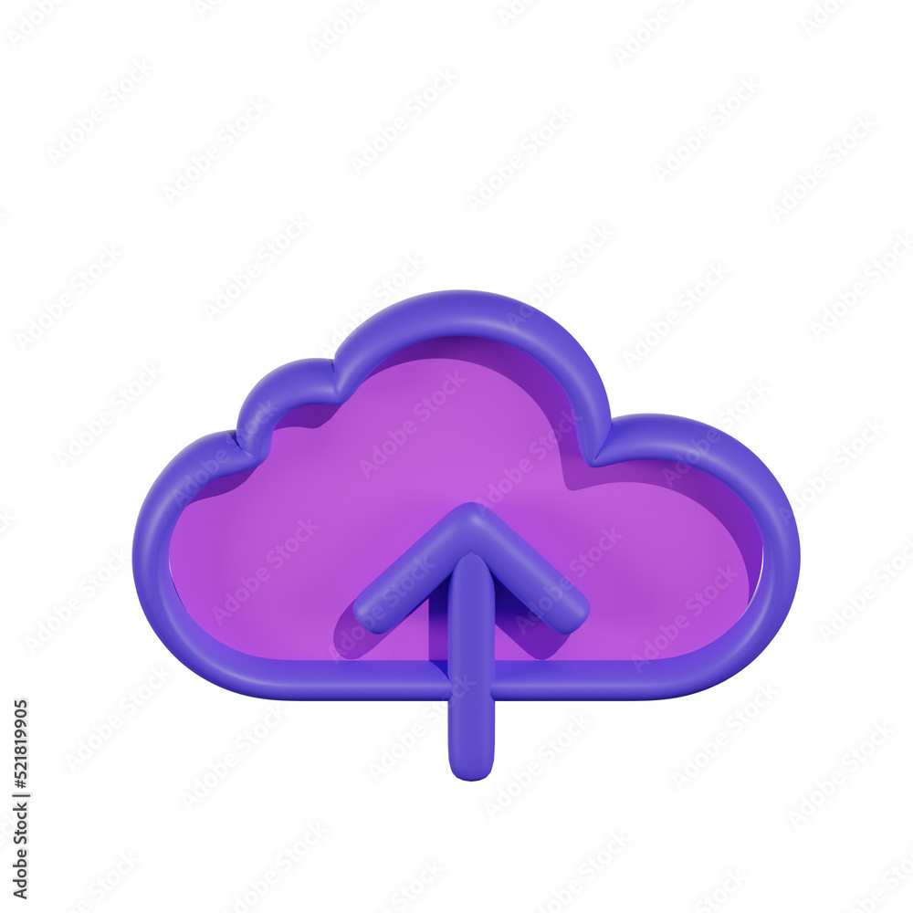 Cloud Upload Technology 3D Illustrations Cloud Upload Technology 3D Illustrations