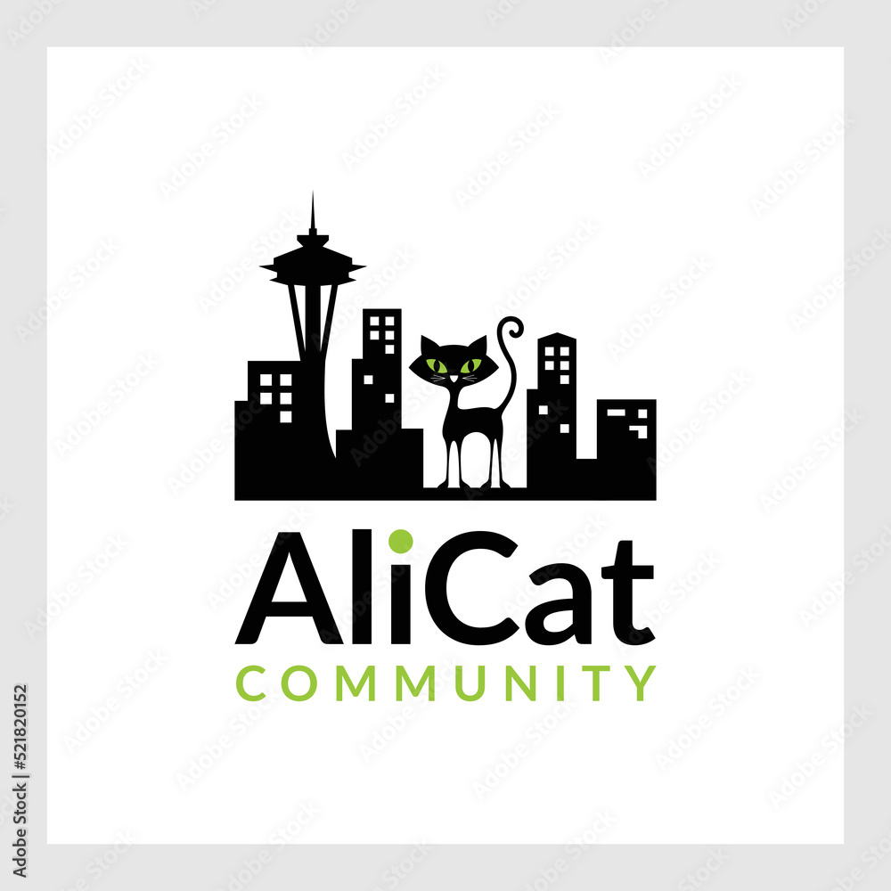 cat lover community logo design