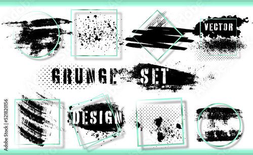 Dirty artistic grunge vector texture. Design elements  boxes and frames for text. Inked splatter dirt stain brushes with drops blots. Dirty artistic design elements  spray graffiti stencil. 