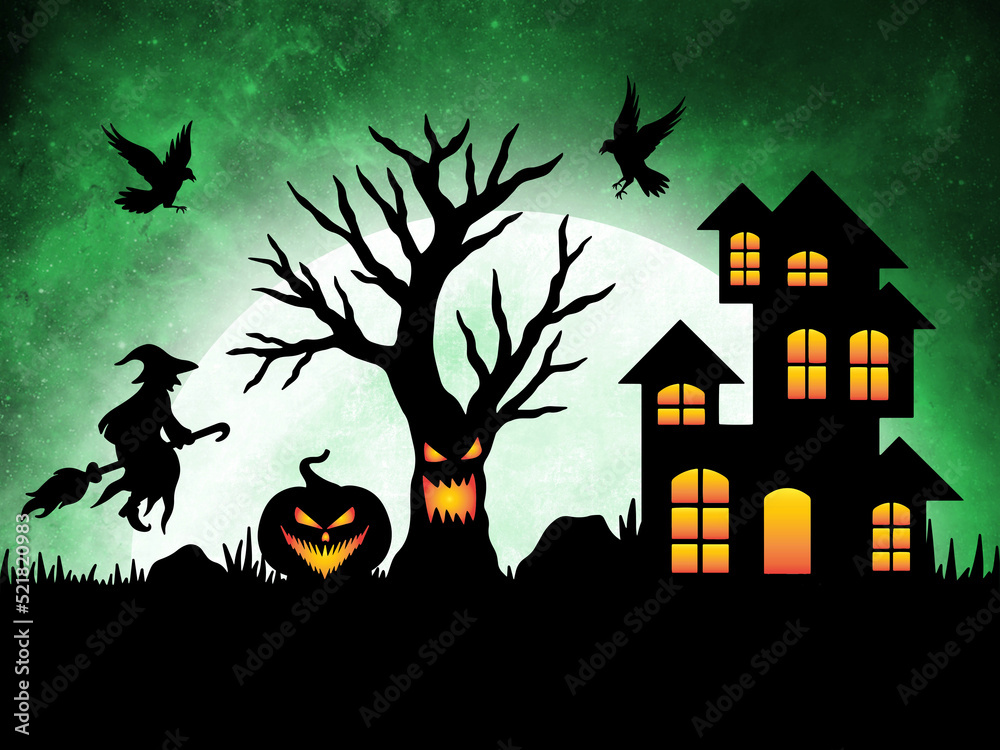 Halloween Background Moonlight Illustration
