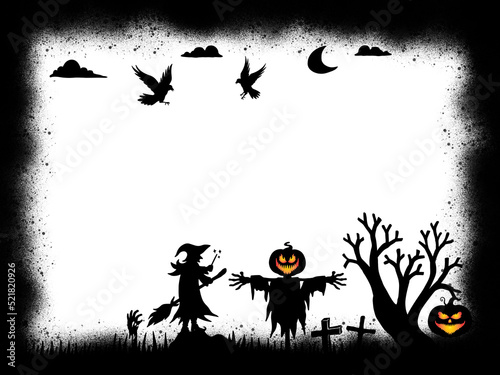 Halloween Silhouette Background Illustration 