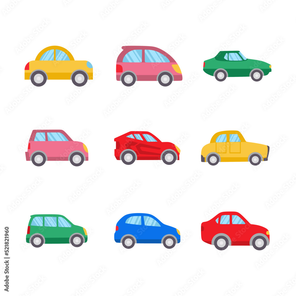 car cartoon icon set car cartoon icon set