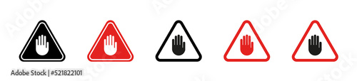 Caution alarm set, danger sign collection, attention vector icon, red and black fatal error message element, warning attention icon, vector illustration