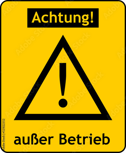 Fotografía Out of service sign in German