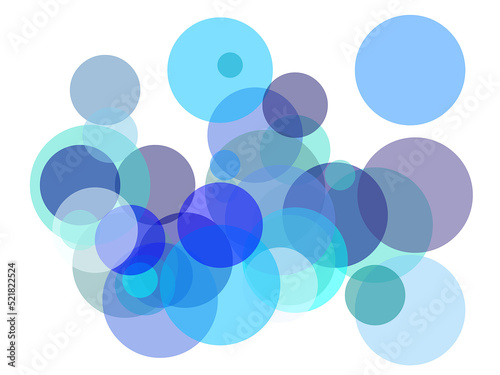 Abstract blue circles overlay with transparent PNG background